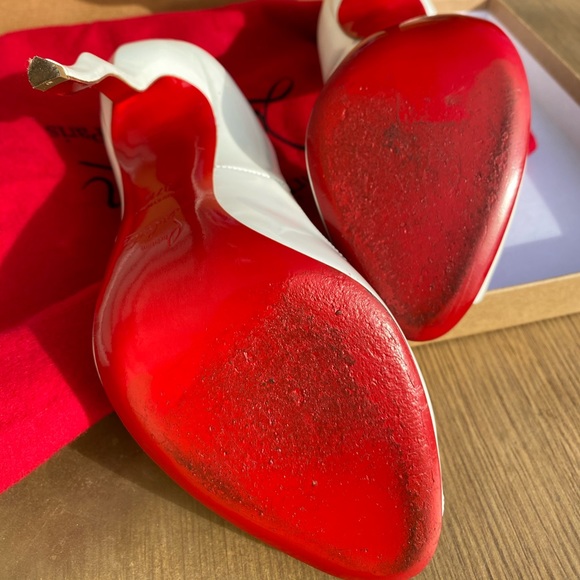 CHRISTIAN LOUBOUTIN JOLLYB WHITE SQUIGGLE HEELS - Picture 6 of 13